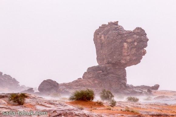 احد الجبال على طريق شرما اثناء هطول الأمطار ( عدسة عبدالله العكيمي )