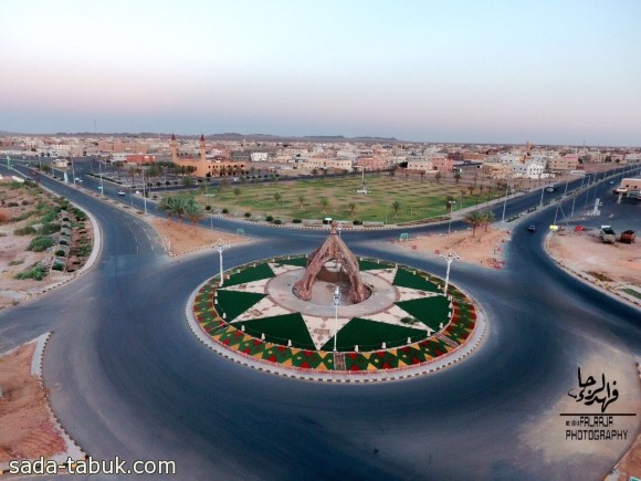 منظر جوي لميدان القربة بمحافظة تيماء - تصوير: فهد الرجاء