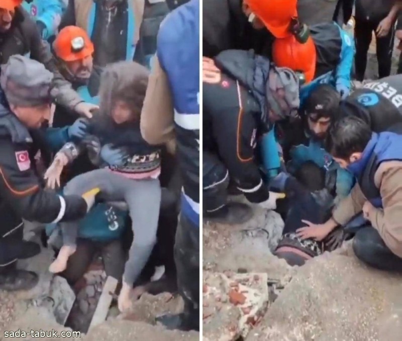 فيديو | انتشال طفلة من تحت الأنقاض في تركيا