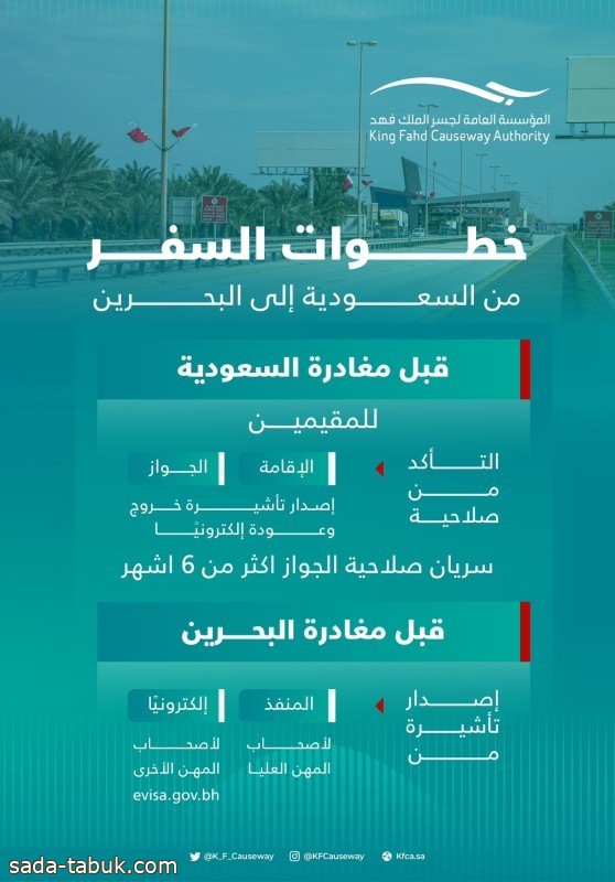 تعرّف على إجراءات سفر المقيمين في السعودية إلى البحرين