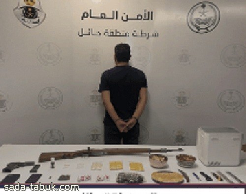شرطة محافظة الحائط بمنطقة حائل تحبط ترويج مادة الإمفيتامين المخدر ومادة الحشيش المخدر