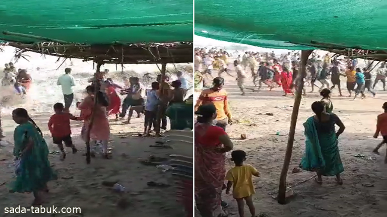 بالفيديو .. أمواج شديدة تضرب شواطئ مدينة هندية وتجرف المصطافين
