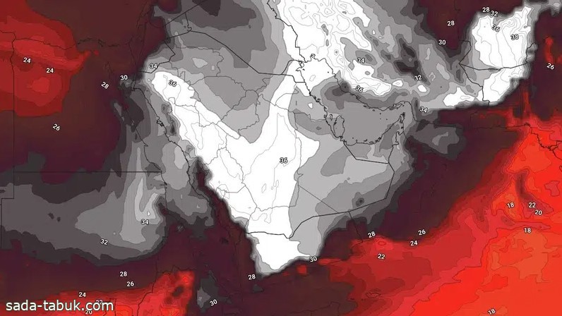 كتلة هوائية حارة تؤثر على شمال السعودية نهاية الأسبوع