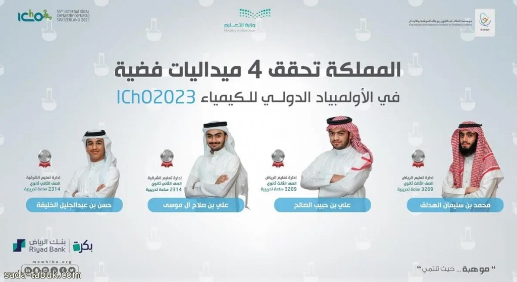 المنتخب السعودي للكيمياء يحقق 4 جوائز دولية والمملكة تتسلم تنظيم أولمبياد 2024