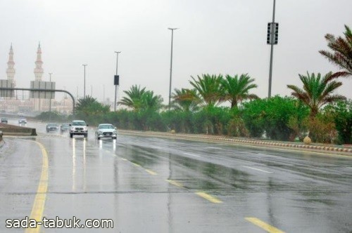 الأرصاد : أمطار خفيفة على منطقة تبوك حتى الـ 11 مساءً