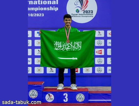 لاعب الأخضر مهد شيخ يحصد الميدالية البرونزية ببطولة مصر الدولية للريشة الطائرة