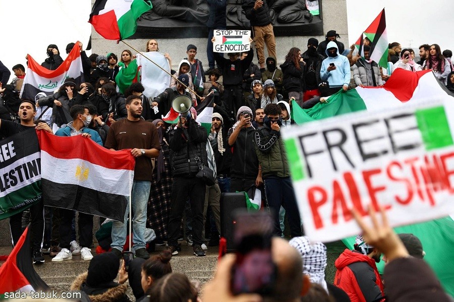100 ألف تظاهروا تأييداً للفلسطينيين في لندن
