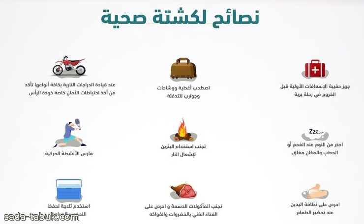 لا تُشعل النار بالبنزين.. 9 نصائح من "سعود الطبية" للحصول على "كشتة صحية"