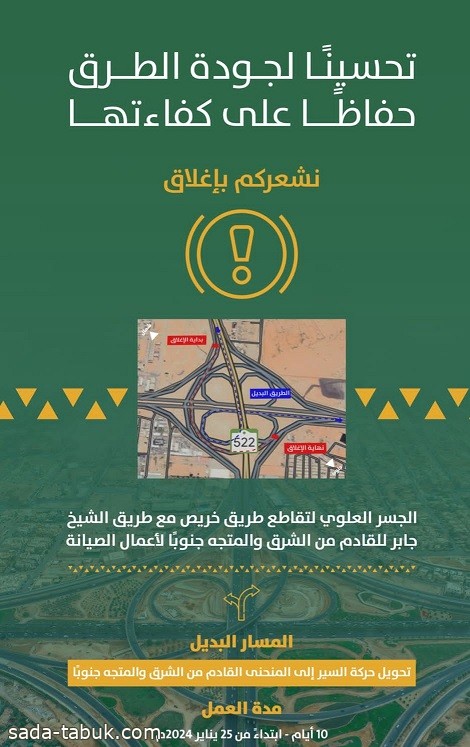 أمانة الرياض تبدأ أعمال الصيانة في تقاطع طريق خريص مع طريق الشيخ جابر