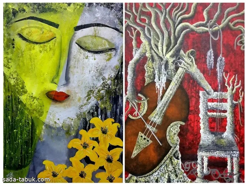 فنانة سعودية تجسد معاني السلام بلوحة "غصن الزيتون"