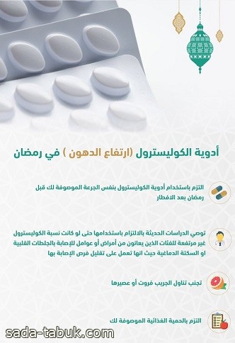 4 نصائح لمستخدمي أدوية الكوليسترول في رمضان تقدّمها سعود الطبية