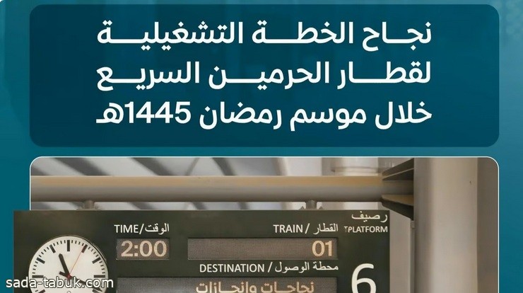 "سار": نجاح الخطة التشغيلية لموسم رمضان.. ونقل أكثر من مليون مسافر عبر قطار الحرمَيْن